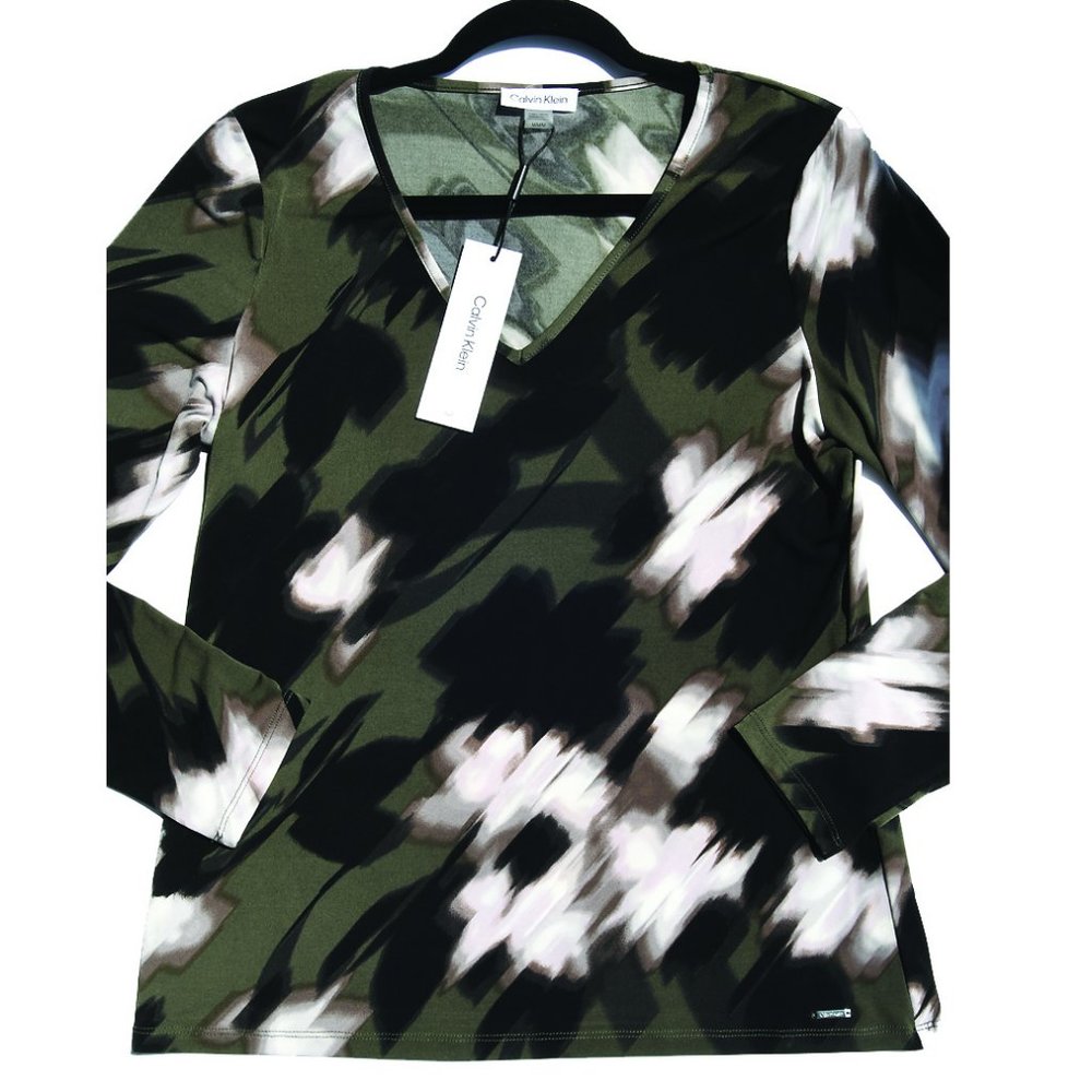 Black, Green & White Calvin Klein Top